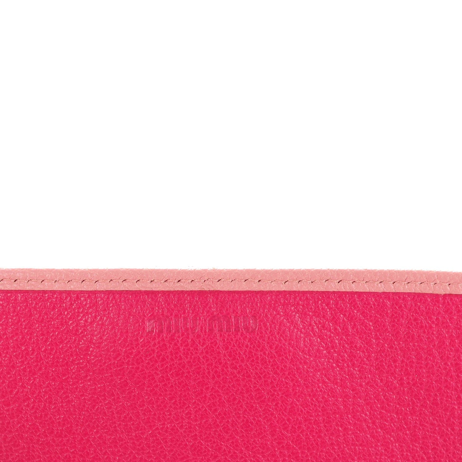 Miu Miu Goatskin Madras Bi-Color Wallet On Chain Rosa Peonia 6 of 8