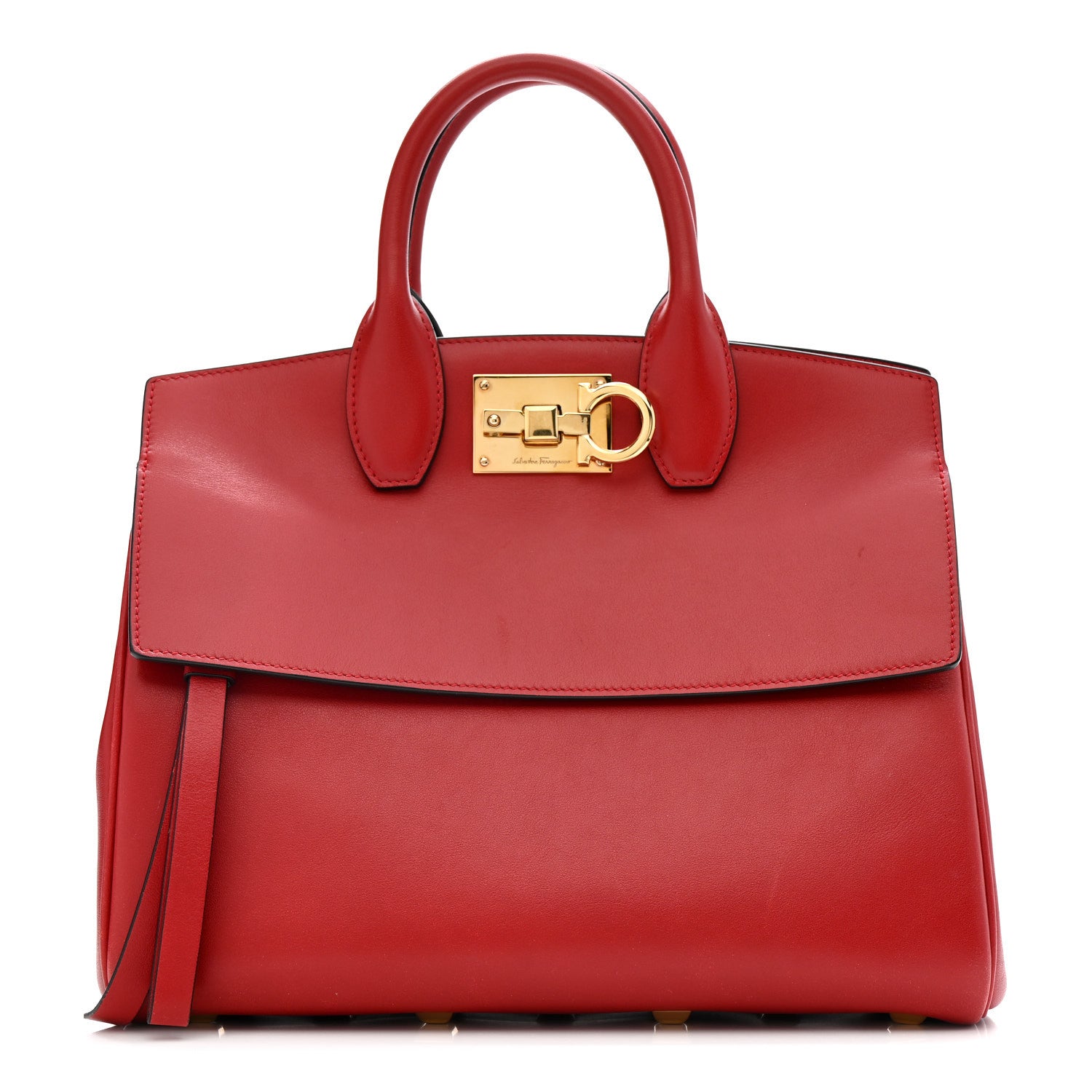 Salvatore Ferragamo Calfskin Medium The Studio Bag Red 1 of 17