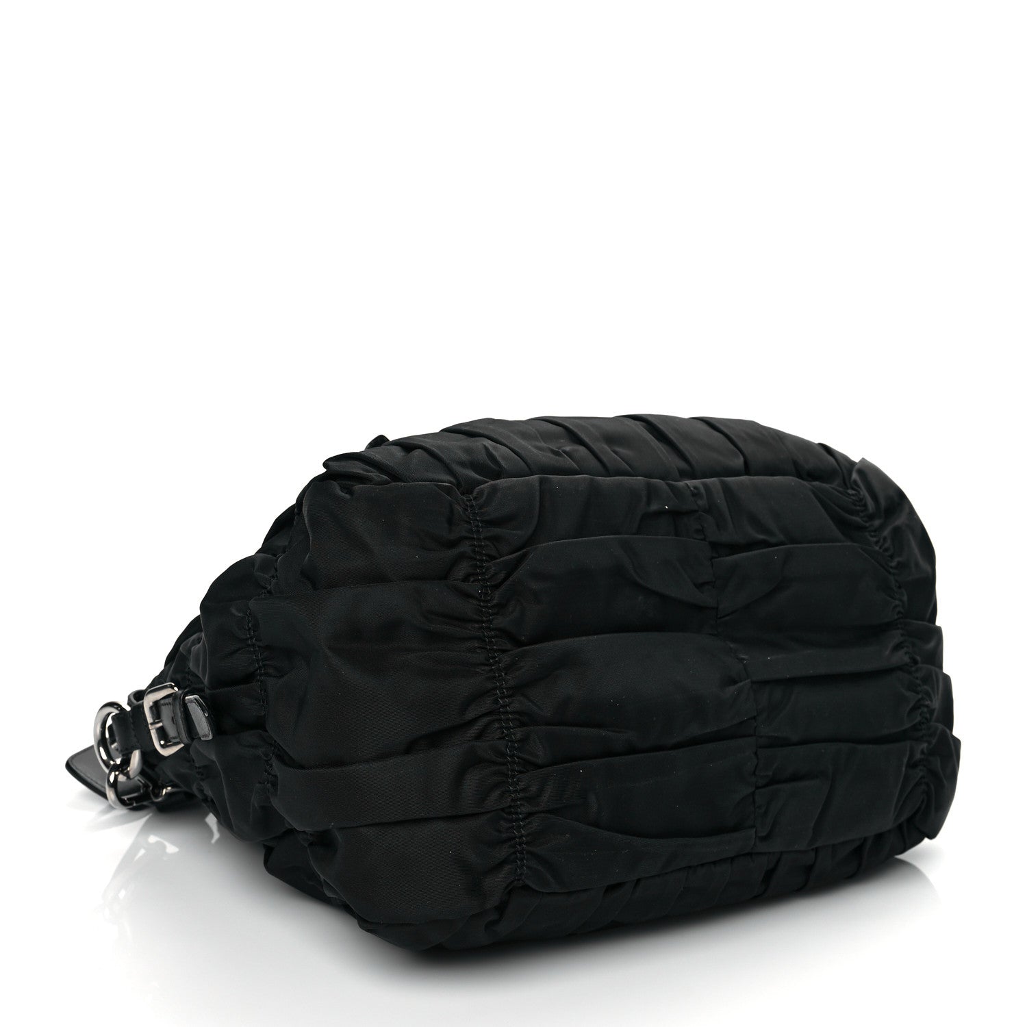 Prada Tessuto Nylon Nappa Braided Gaufre Shopping Satchel Black 3 of 9