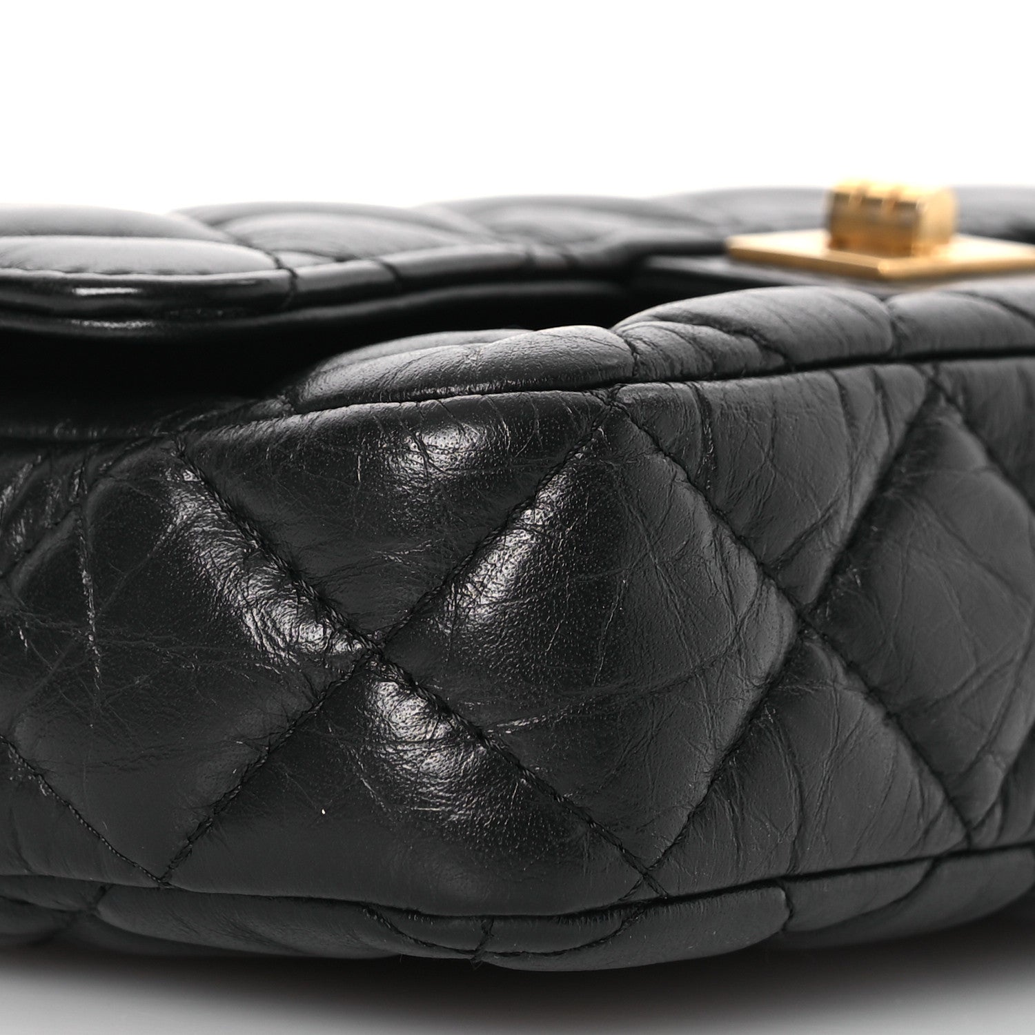 Chanel Aged Calfskin Quilted Reissue 2.55 Phone Holder With Chain Black 13 of 16