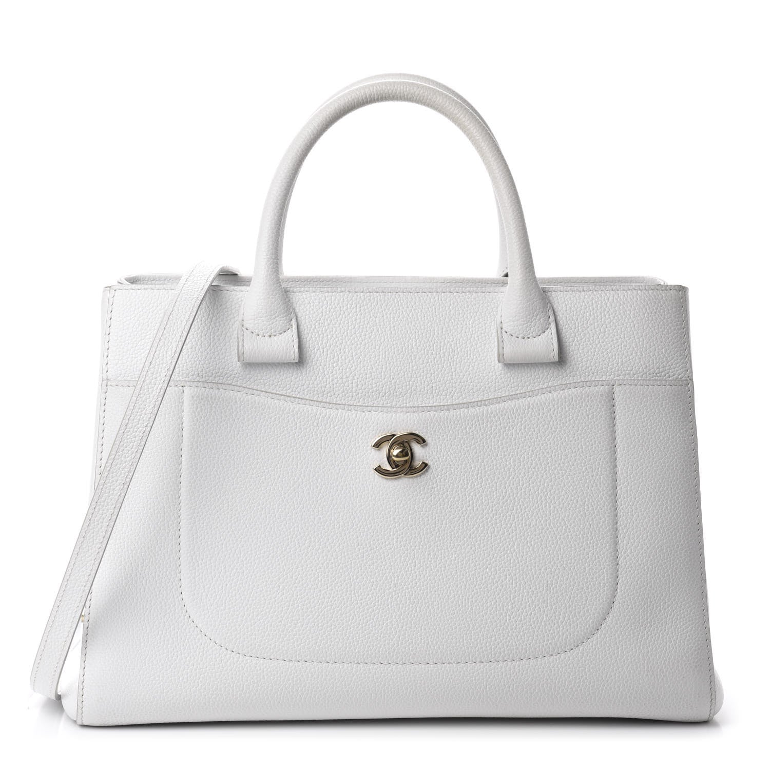 Chanel Grained Calfskin Small Neo Executive Shopper Tote White 1 of 10