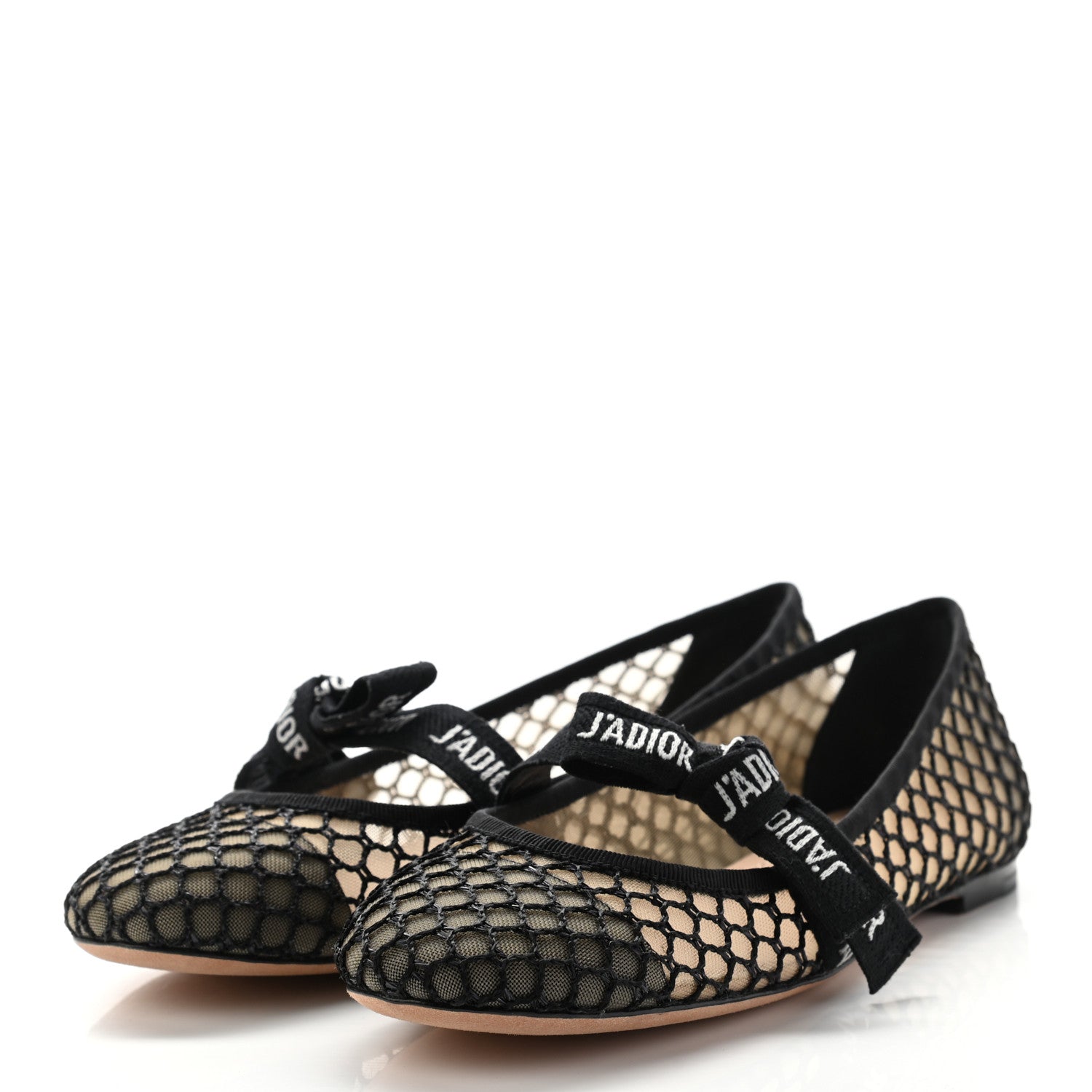 Christian Dior Resille Ribbon Miss J'Adior Ballet Flat 37 Black 3 of 7