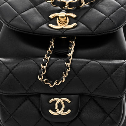 Chanel Lambskin Quilted Small Duma Drawstring Backpack Black 8 of 10