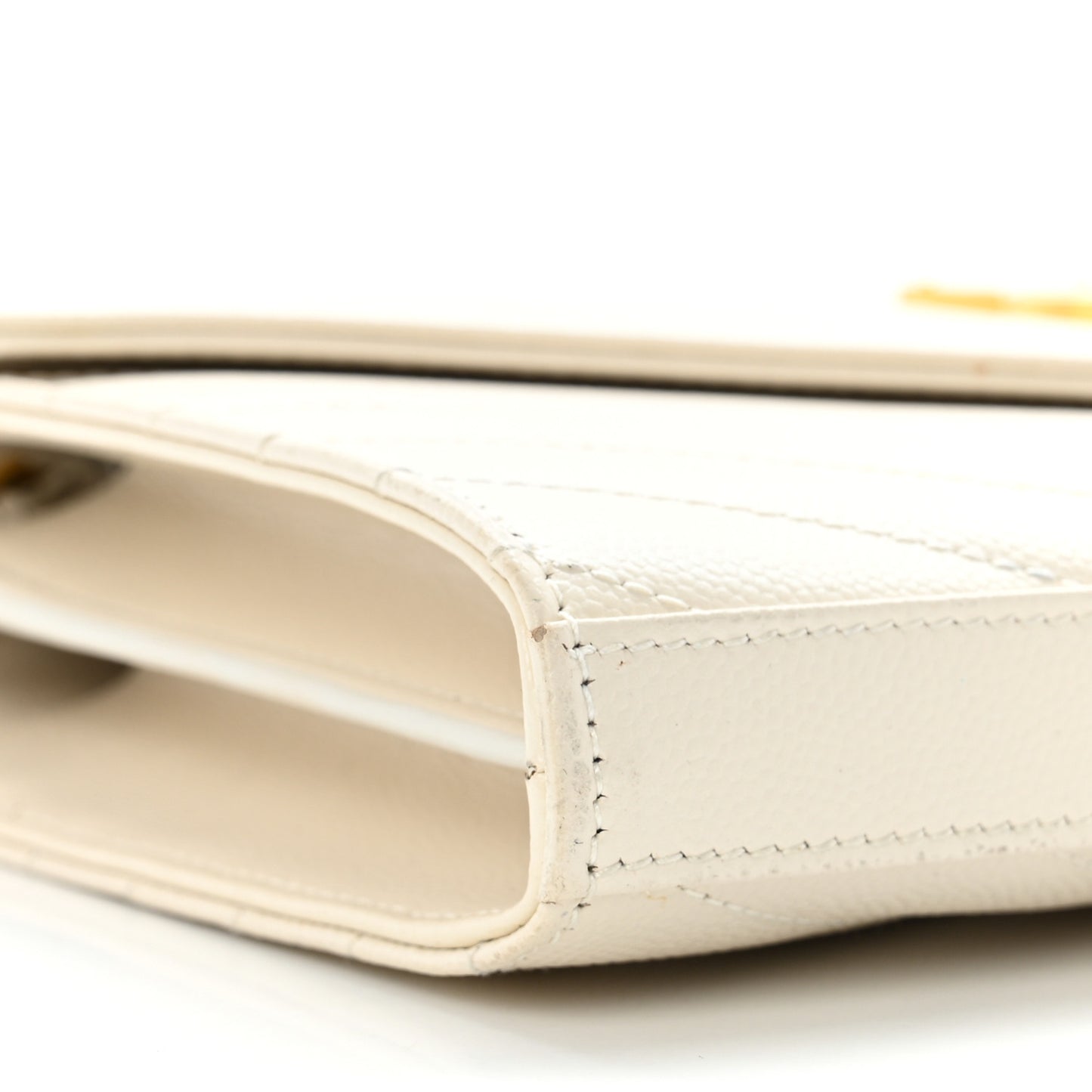 Grain De Poudre Matelasse Chevron Monogram Chain Wallet Crema Soft