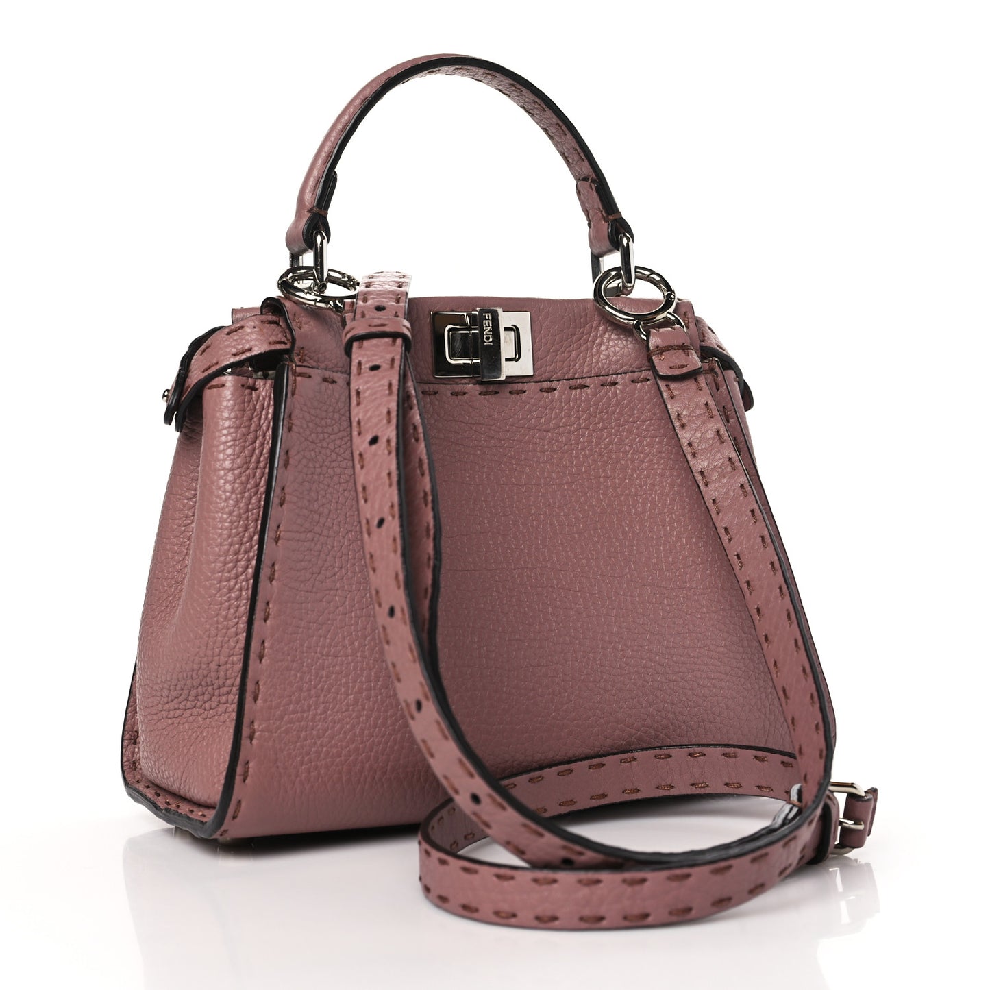 Cuoio Romano Selleria Bi-Color Mini Peekaboo Iconic Satchel English Rose Camelia