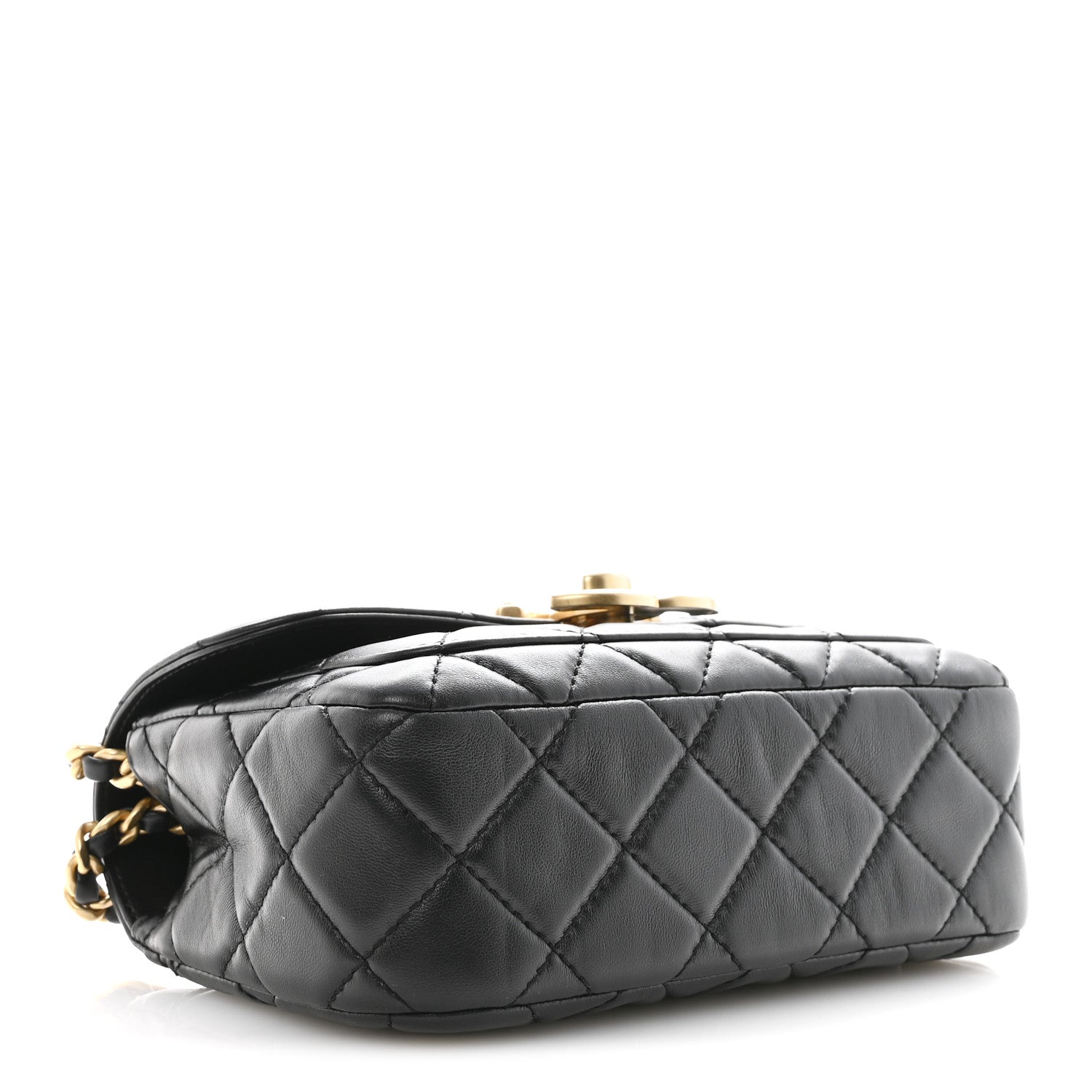 Chanel Shiny Lambskin Quilted Mini Maxi CC Flap Black 4 of 13
