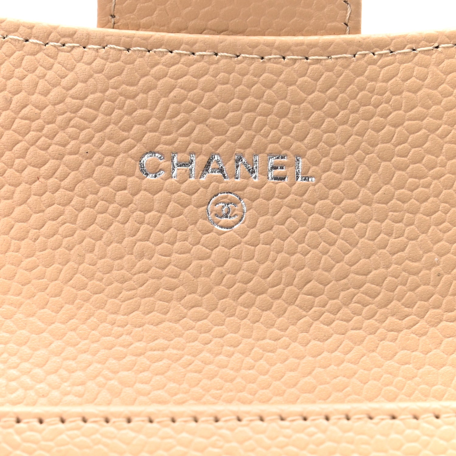 Chanel Caviar Quilted Flap Card Holder Wallet Beige 6 of 8