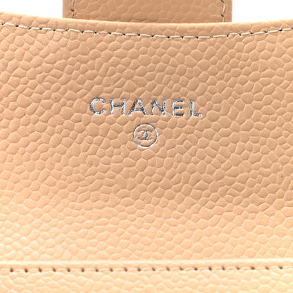 Chanel Caviar Quilted Flap Card Holder Wallet Beige 6 of 8