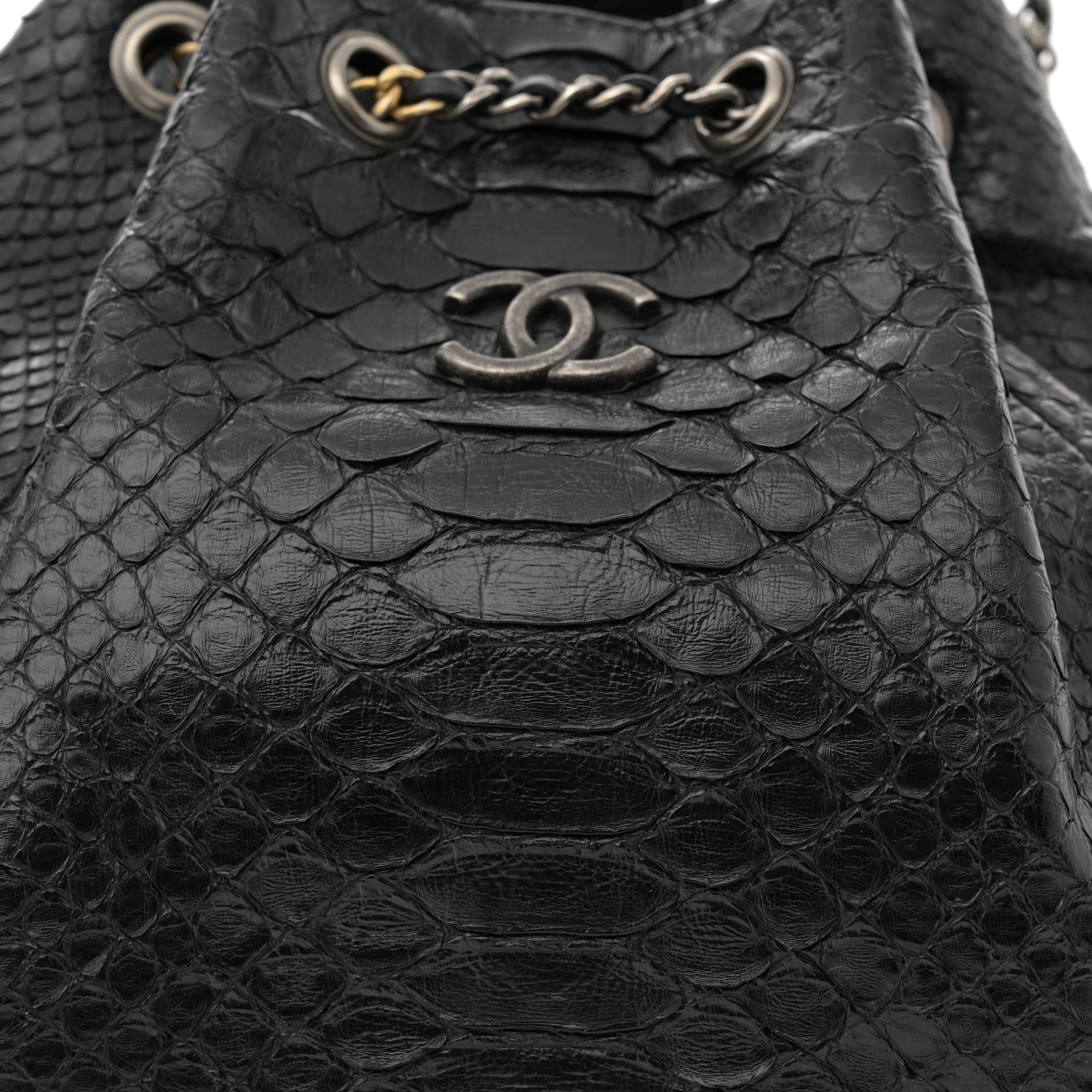 Chanel Snakeskin Small Gabrielle Backpack Black 8 of 12