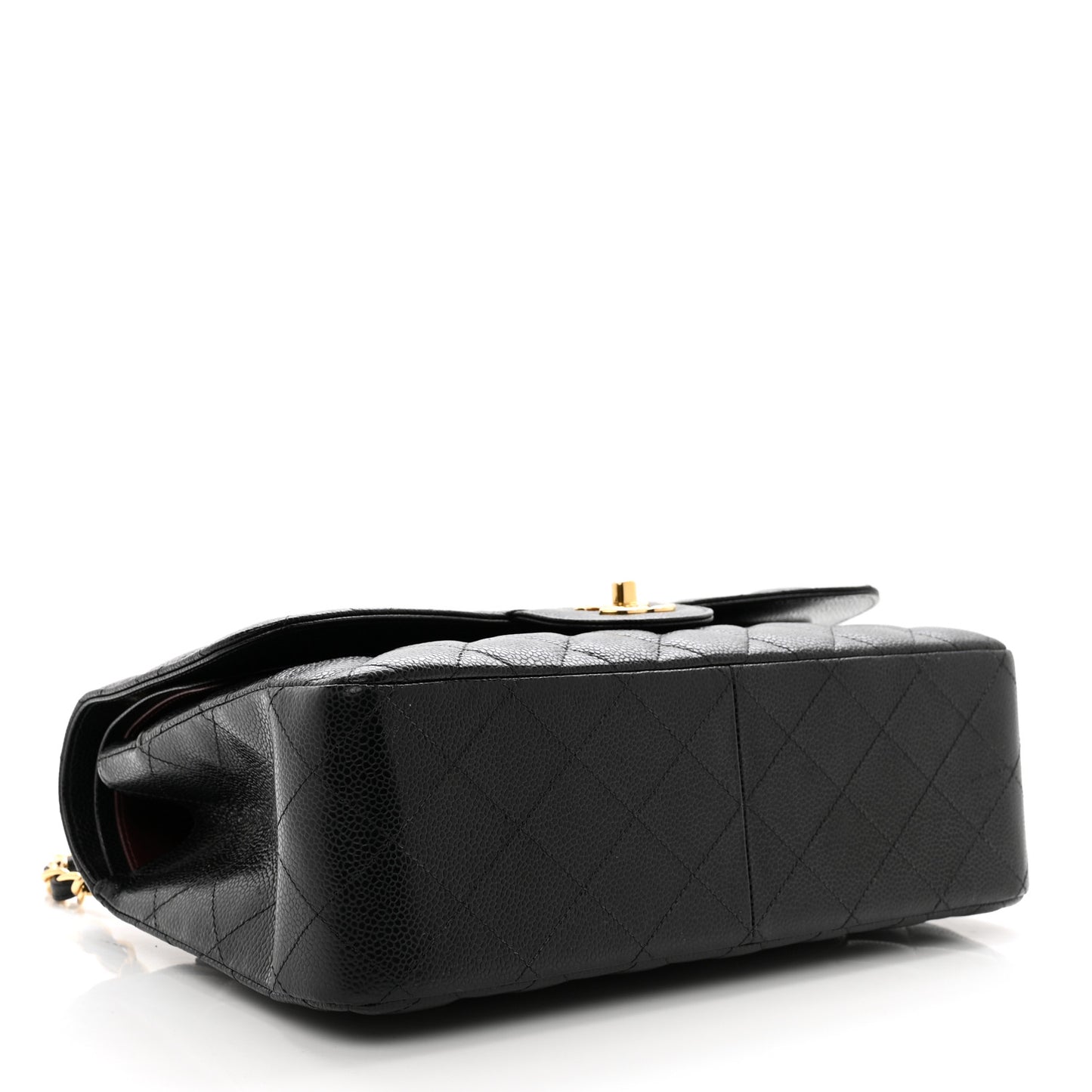 Caviar Quilted Jumbo Double Flap Black