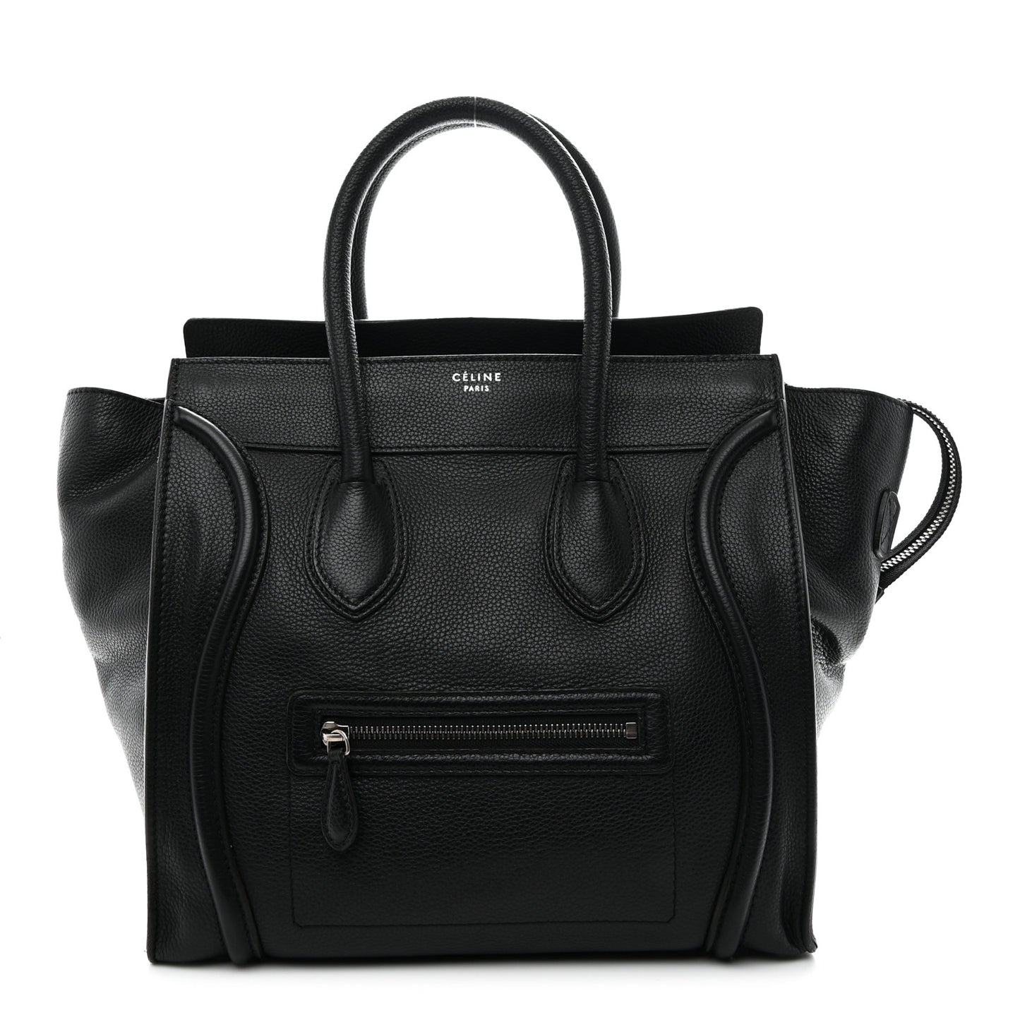 Drummed Calfskin Mini Luggage Black