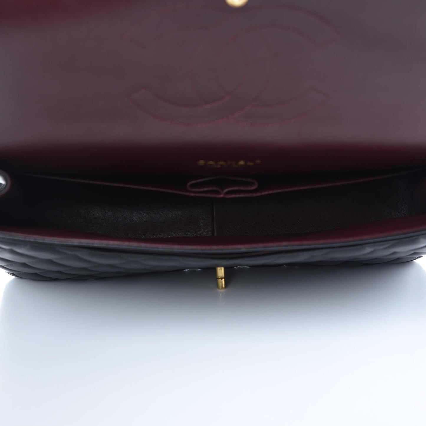 Lambskin Quilted Maxi Double Flap Black