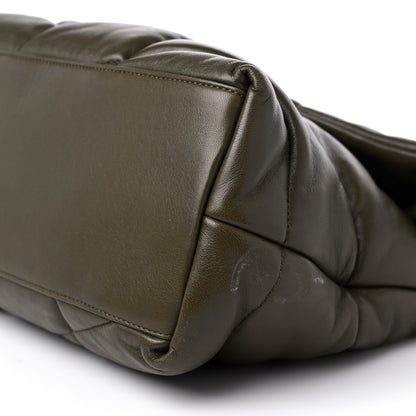 Saint Laurent Lambskin Quilted Medium Loulou Puffer Monogram Chain Satchel Seaweed 10 of 12