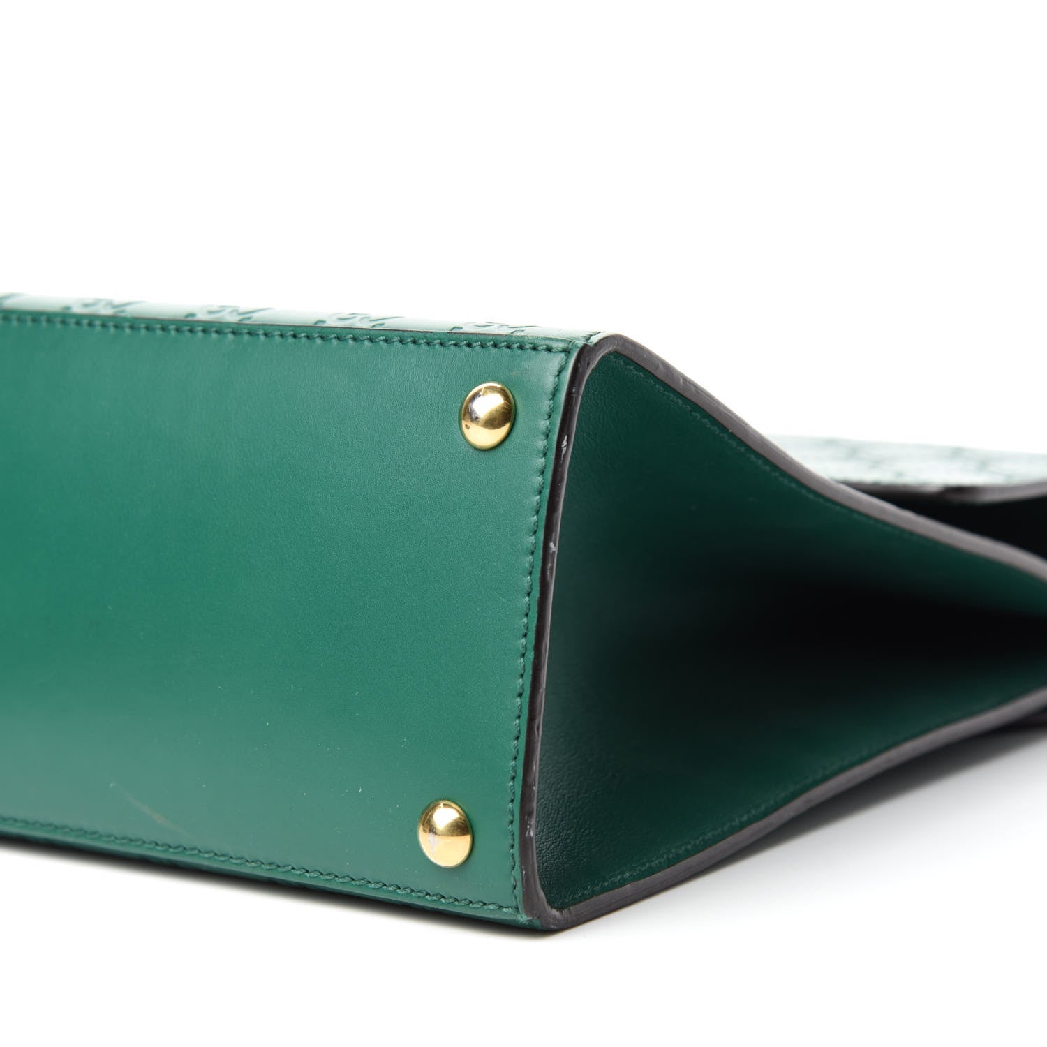 Gucci Guccissima Signature Medium Padlock Top Handle Bag Emerald 7 of 13