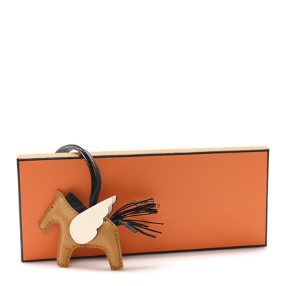 Hermes Milo Lambskin Grigri Rodeo Pegase Horse Bag Charm PM Sesame Black Nata 5 of 5