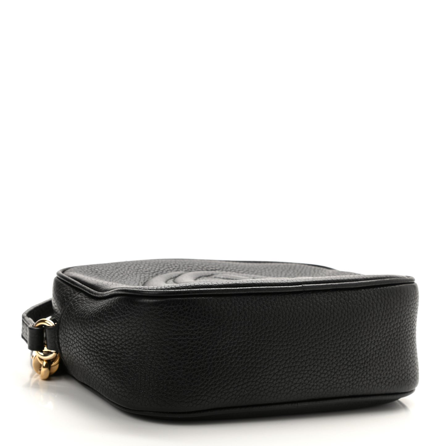 Pebbled Calfskin Small Soho Disco Bag Black