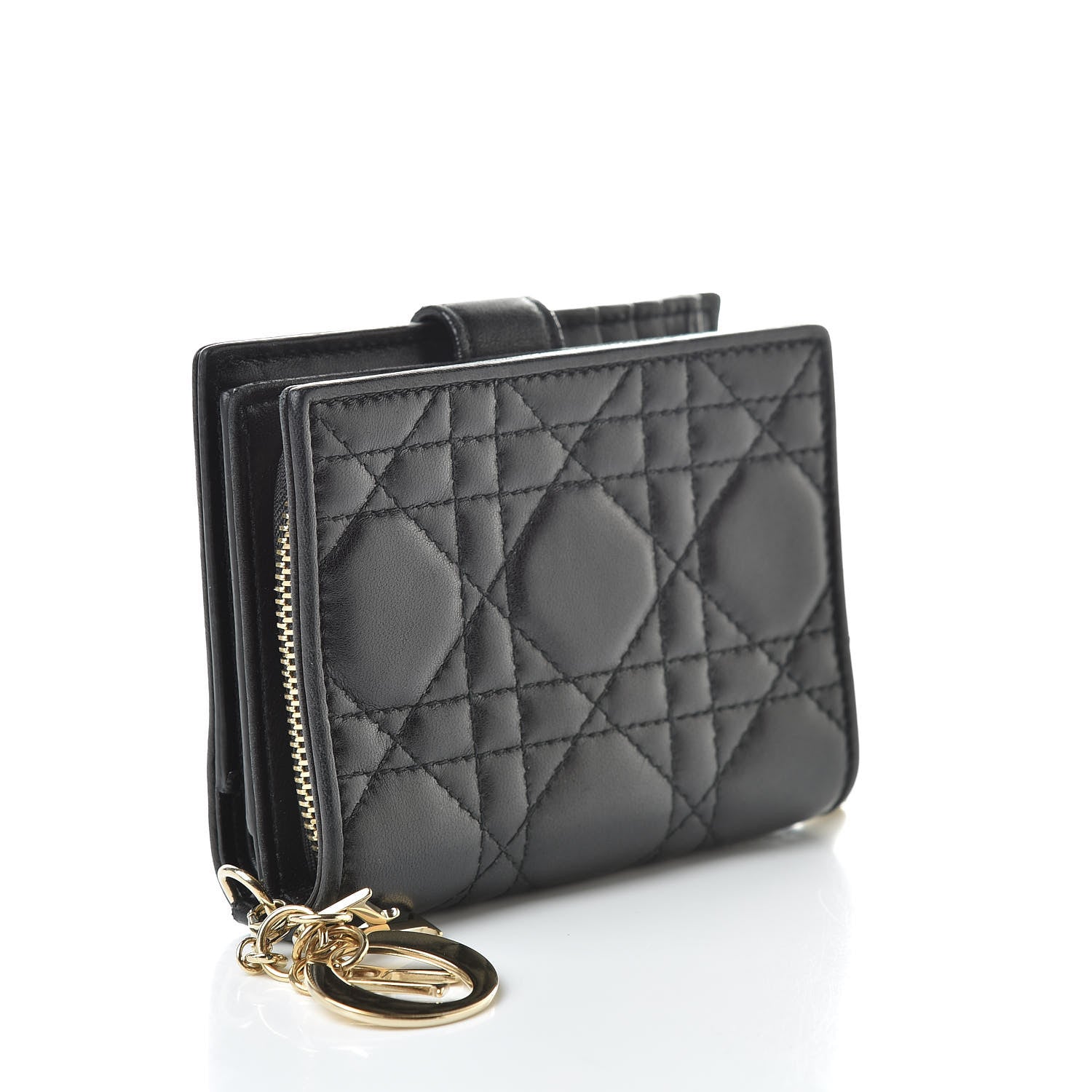 Christian Dior Lambskin Cannage Medium Lady Dior Eden Wallet Black 3 of 17