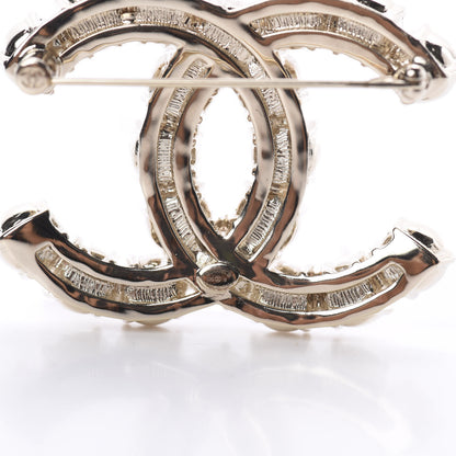 Chanel Crystal Pearl CC Dazzling Domino Brooch Gold 3 of 3