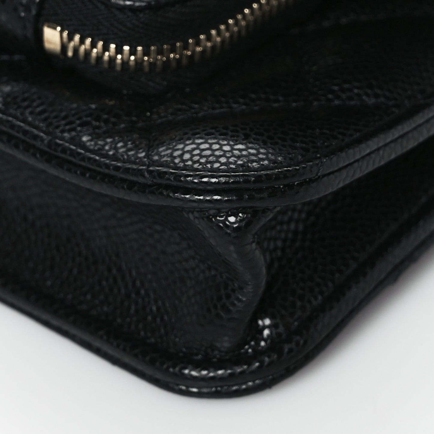 Caviar Quilted Business Affinity Clutch With Chain Black