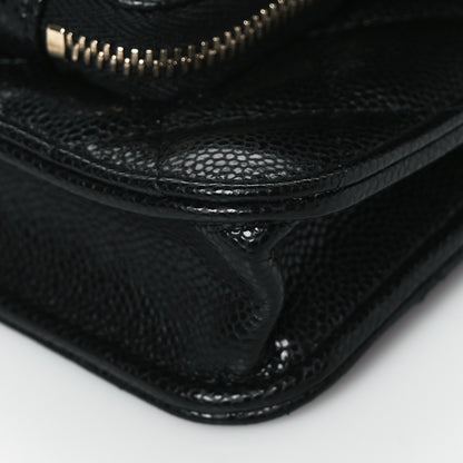 Chanel Caviar Quilted Business Affinity Clutch With Chain Black 9 of 9