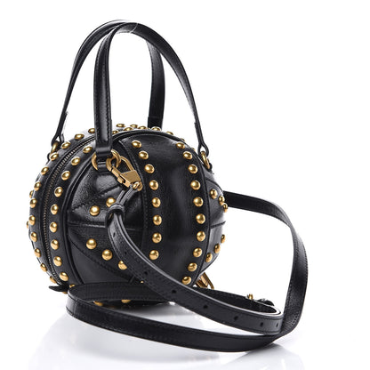 Gucci Calfskin Studded Mini Tifosa Baseball Shaped Shoulder Bag Black 3 of 10