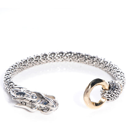 John Hardy Sterling Silver 18K Yellow Gold 6mm Naga Dragon Bracelet 3 of 7