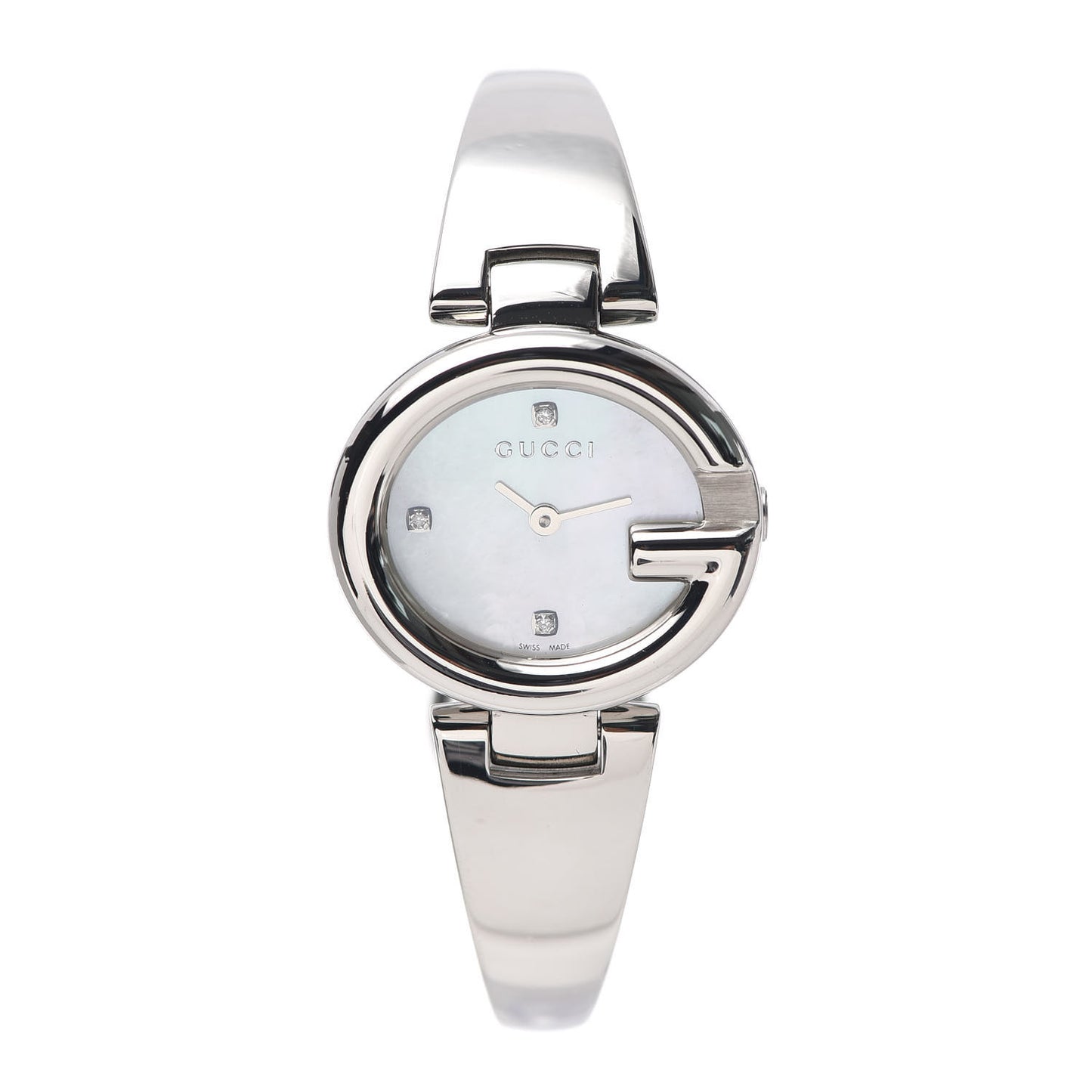 Stainless Steel Diamond Mother of Pearl 27mm Guccissima Quartz Watch