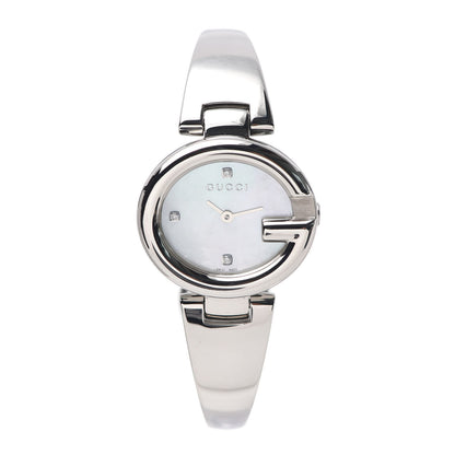 Gucci Stainless Steel Diamond Mother of Pearl 27mm Guccissima Quartz Watch 1 of 5