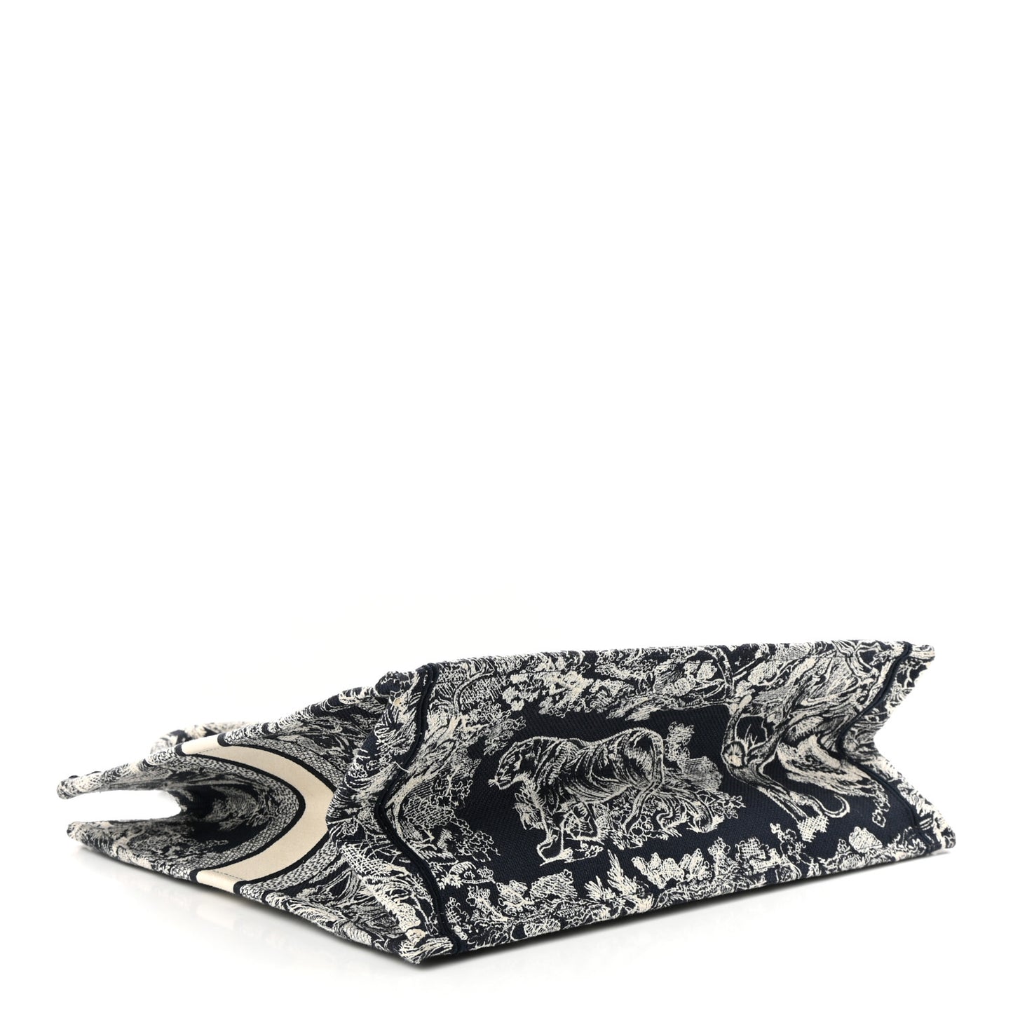 Canvas Embroidered Large Dioriviera Toile De Jouy Reverse Book Tote Blue