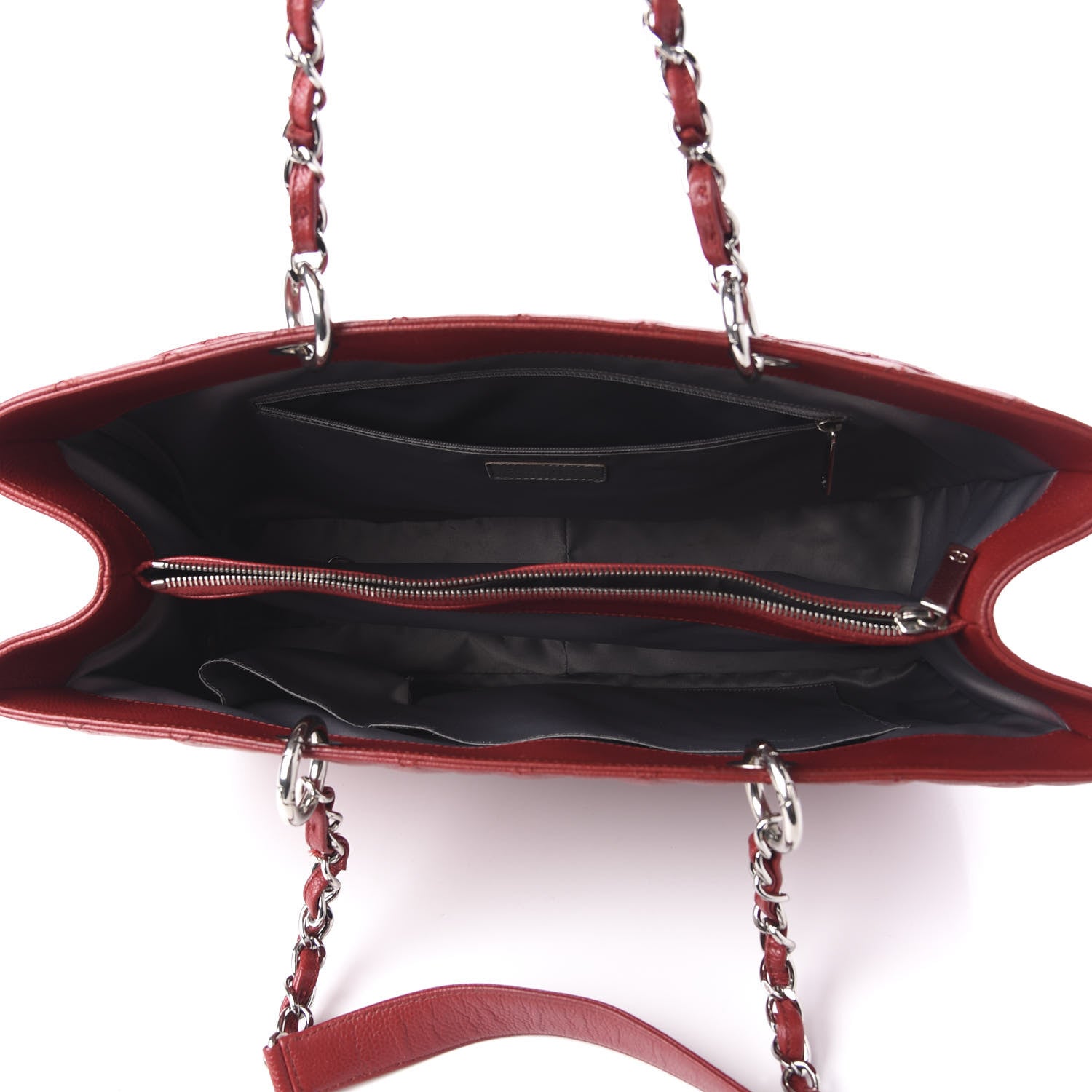 Chanel Caviar Quilted XL Grand Shopping Tote GST Red 5 of 10