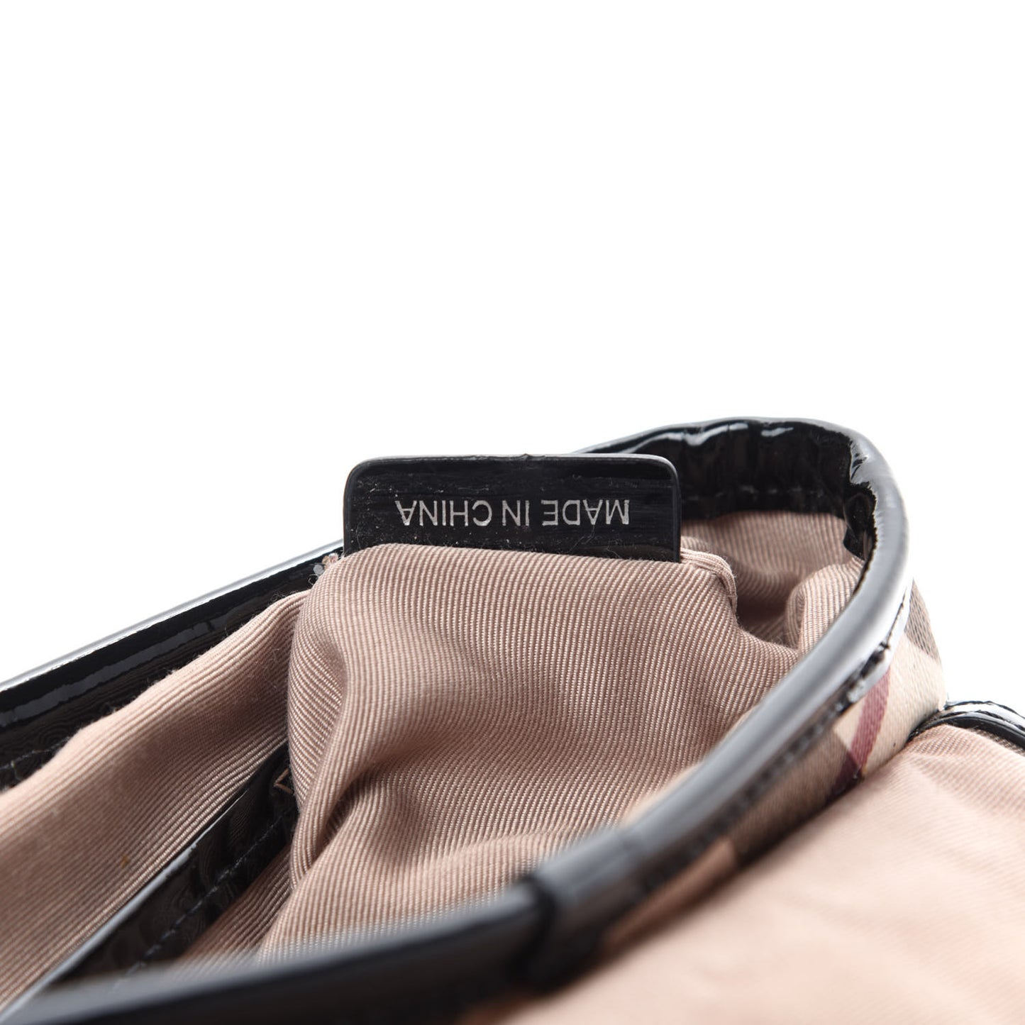 Patent Nova Check Crossbody Bag Black