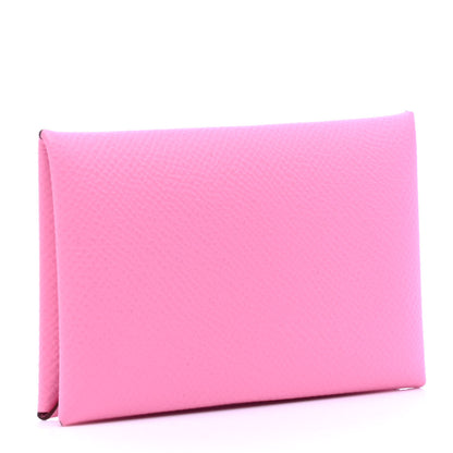 Hermes Epsom Calvi Card Case 5P Pink 2 of 4