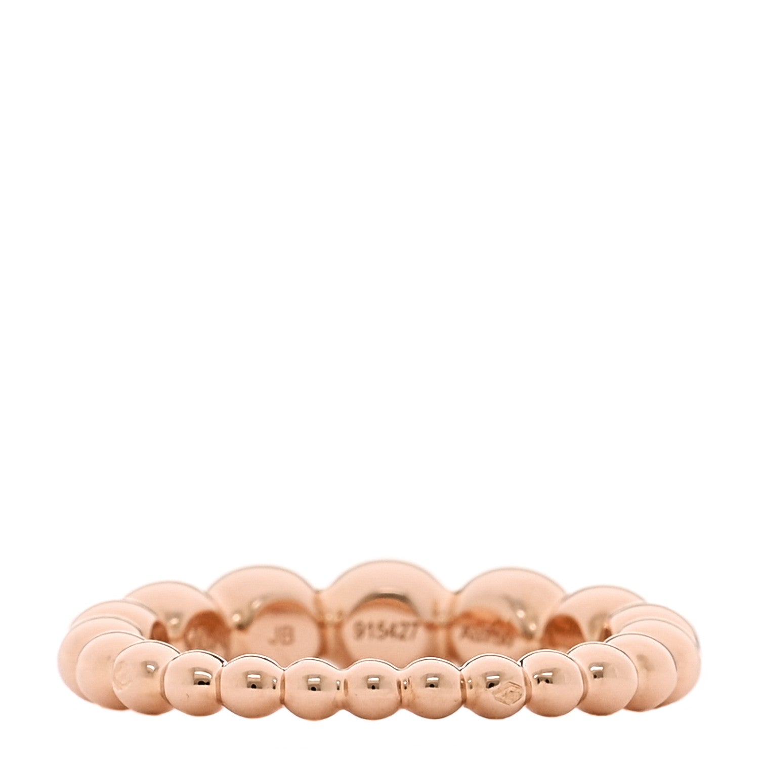 Van Cleef & Arpels 18K Rose Gold Perlee Pearls of Gold Variation Ring 54 6.75 3 of 5