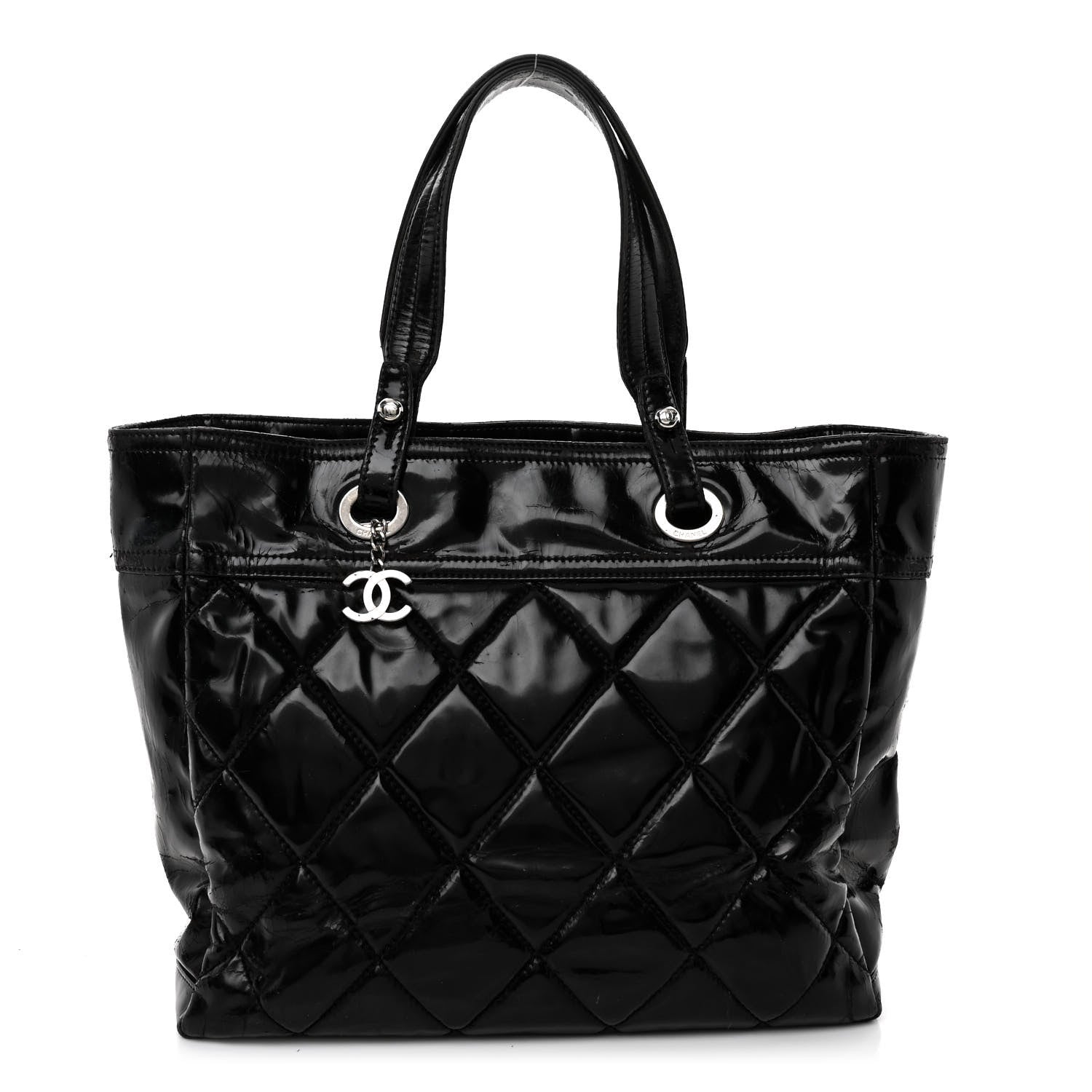 Chanel Vinyl Quilted Large Paris Biarritz Tote Black 1 of 15
