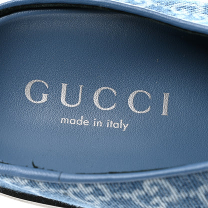 Gucci New Denim GG Monogram Granada Kid Womens Horsebit Mules 35 Blue 8 of 9