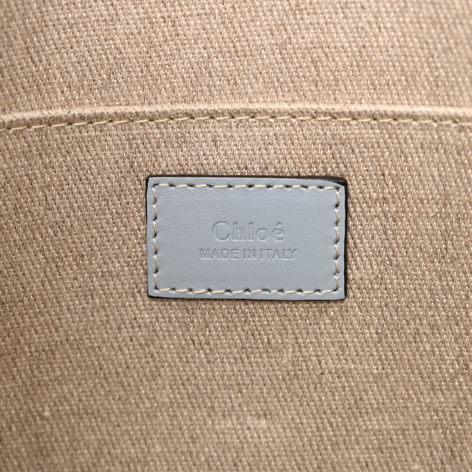 Chloe Linen Calfskin Medium Woody Ribbon Tote White Light Blue 7 of 13