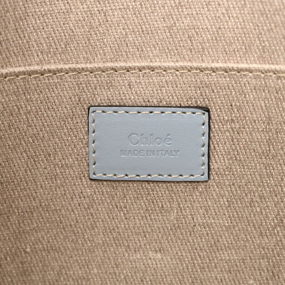 Chloe Linen Calfskin Medium Woody Ribbon Tote White Light Blue 7 of 13