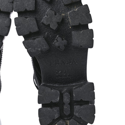 Prada Spazzolato Rois Nylon Metal Triangle Logo Monolith Pouch Pocket 55mm Boots 37 Black 6 of 8