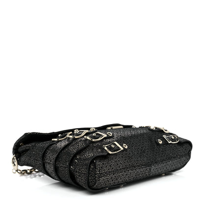 Jimmy Choo Metallic Calfskin Brix Convertible Clutch Black 3 of 11