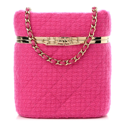 Chanel Tweed Quilted Vanity Case Fuchsia 1 of 10