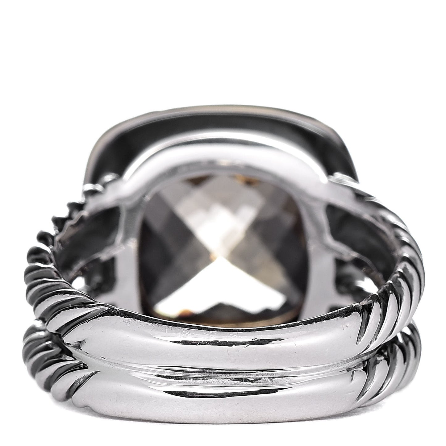 Sterling Silver 18K Yellow Gold Diamond Lemon Quartz 11mm Albion Ring 54 7