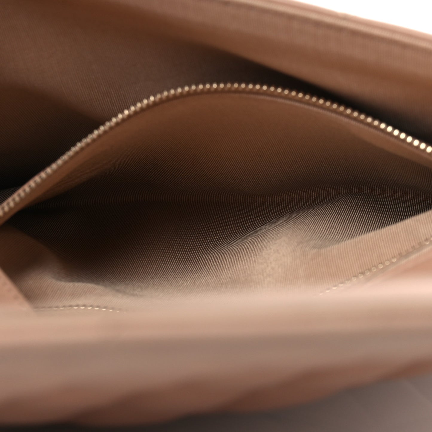 Calfskin Quilted Logo Flap Case Beige