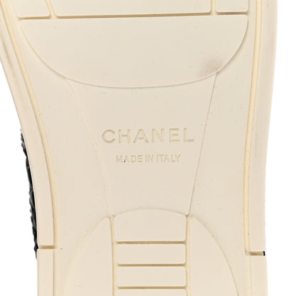 Chanel Calfskin Crocodile Embossed Cocodile High Top Sneakers 38 Black 6 of 11