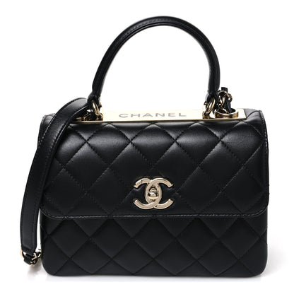 Chanel Lambskin Quilted Mini Trendy CC Dual Handle Flap Bag Black 1 of 12