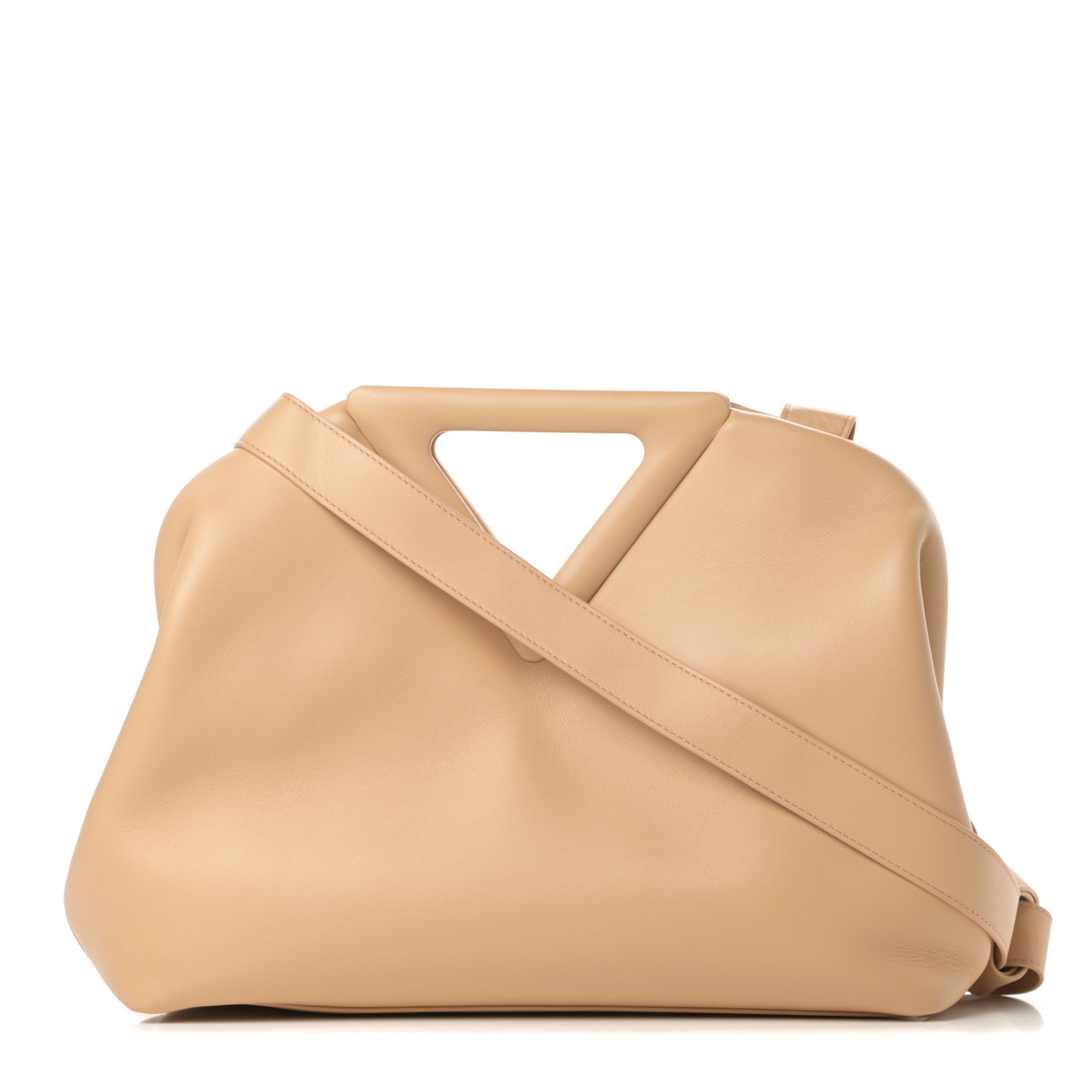 Calfskin Medium The Point Triangle Bag Almond