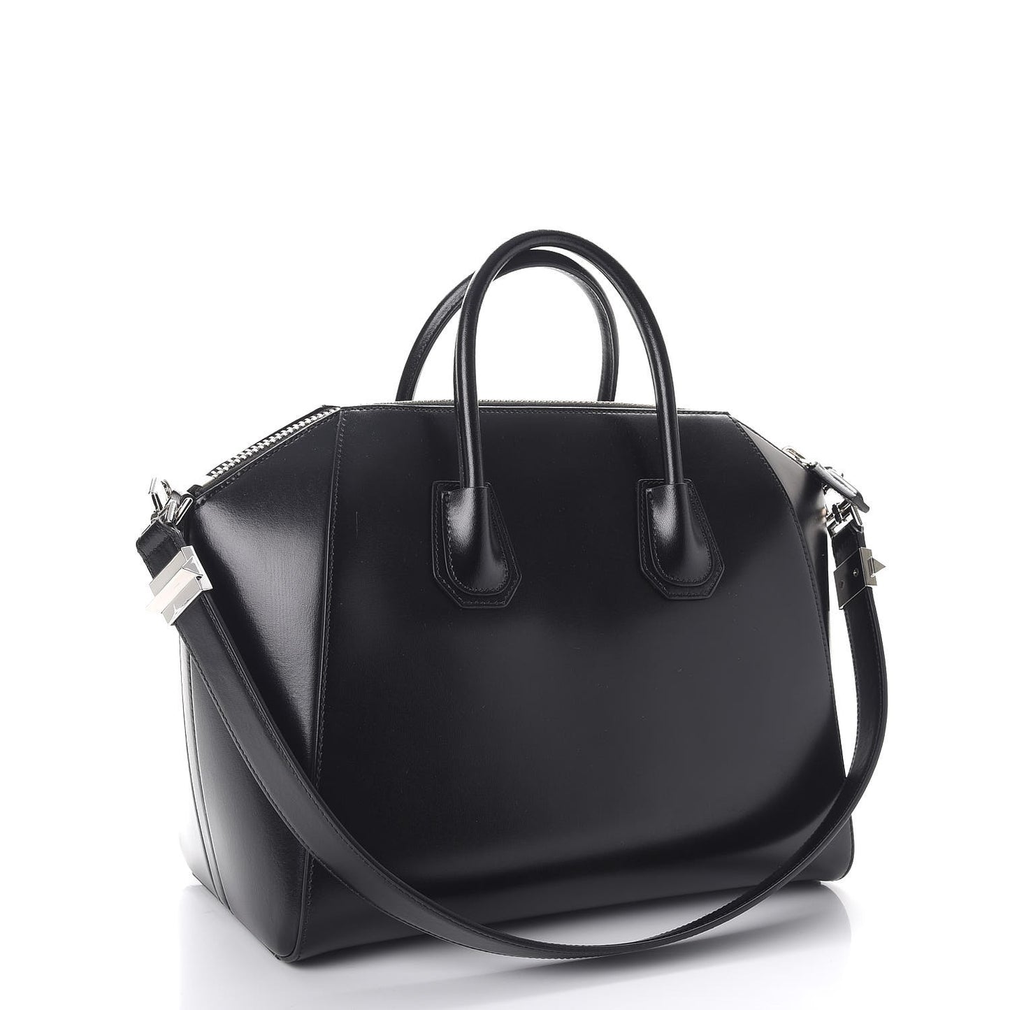 Shiny Lord Calfskin Medium Antigona Black
