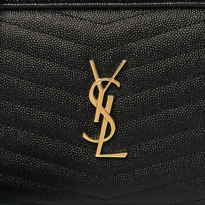 Saint Laurent Grain De Poudre Matelasse Monogram Mini Lou Camera Bag Black 8 of 10