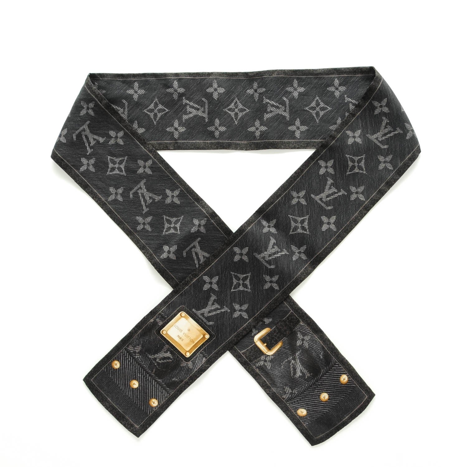 Louis Vuitton Silk Monogram New Denim Bandeau Black 1 of 5