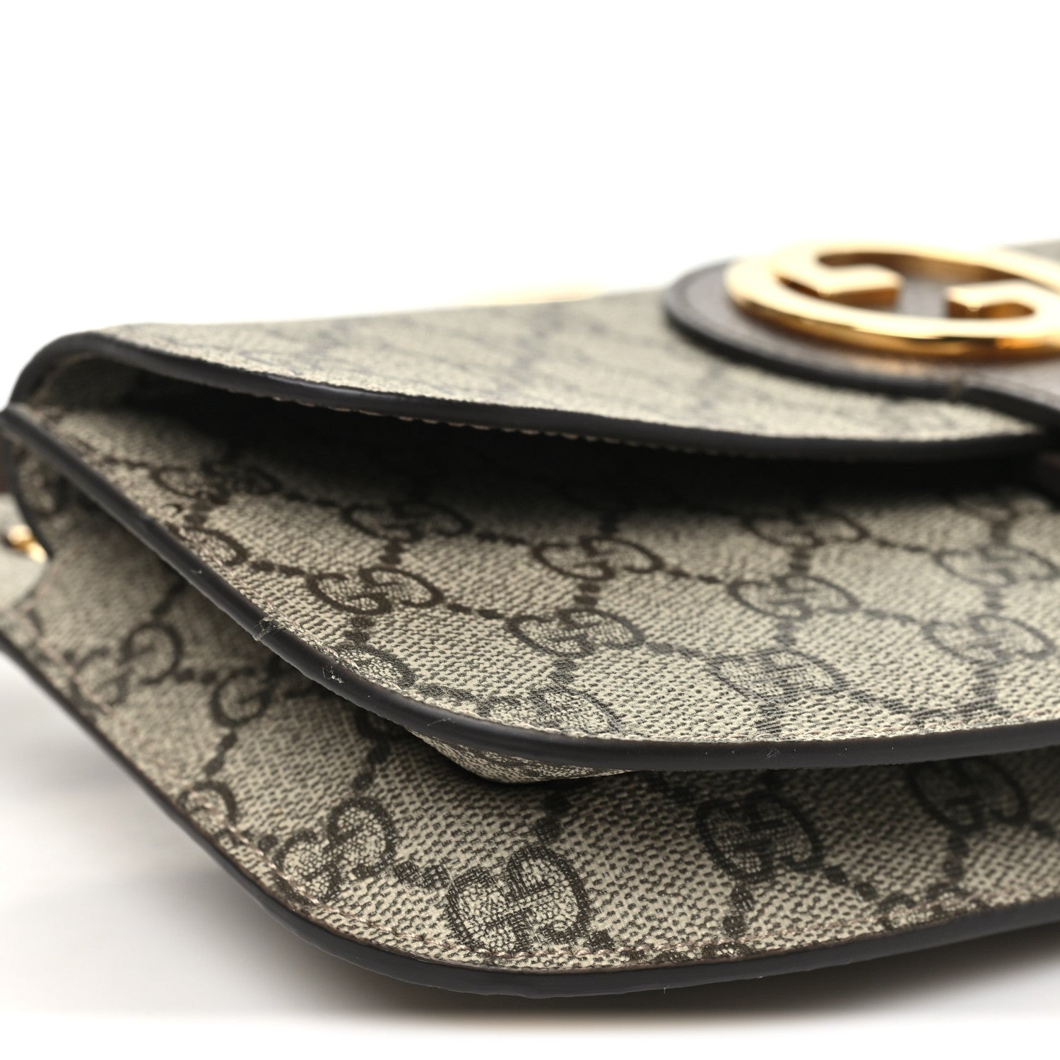 Gucci GG Supreme Monogram Textured Dollar Calfskin Blondie Belt Bag Beige Ebony New Acero 8 of 9