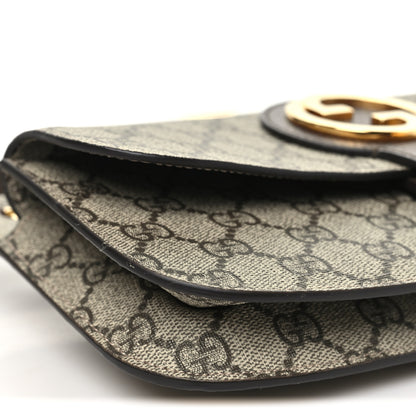 Gucci GG Supreme Monogram Textured Dollar Calfskin Blondie Belt Bag Beige Ebony New Acero 8 of 9